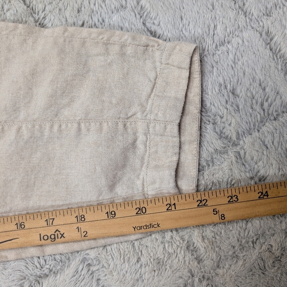 Eileen Fisher Pants Womens S Petite Beige Cream Linen Cropped Pull On Minimalist - Picture 6 of 9